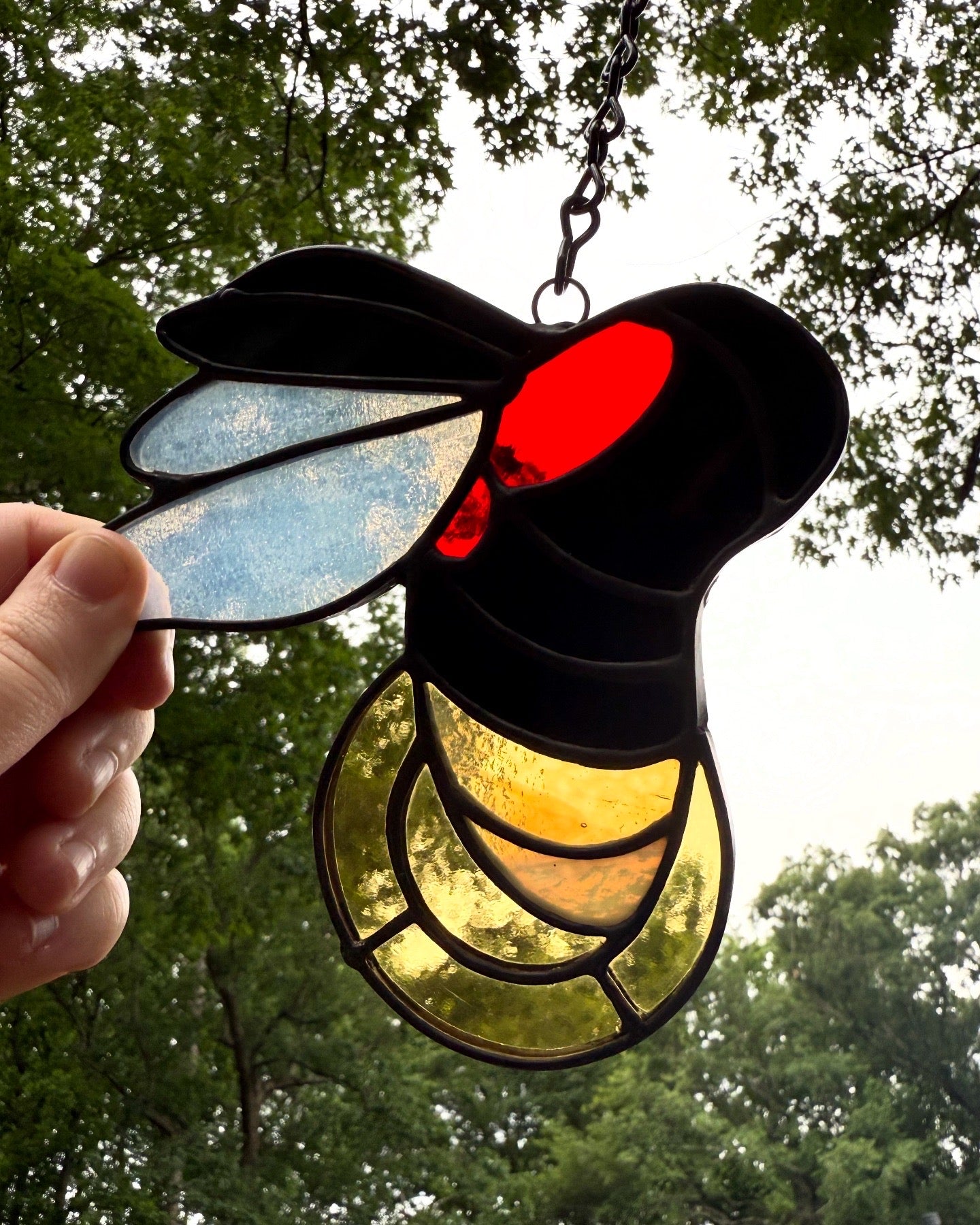 Lightning Bug Stained Glass Suncatcher