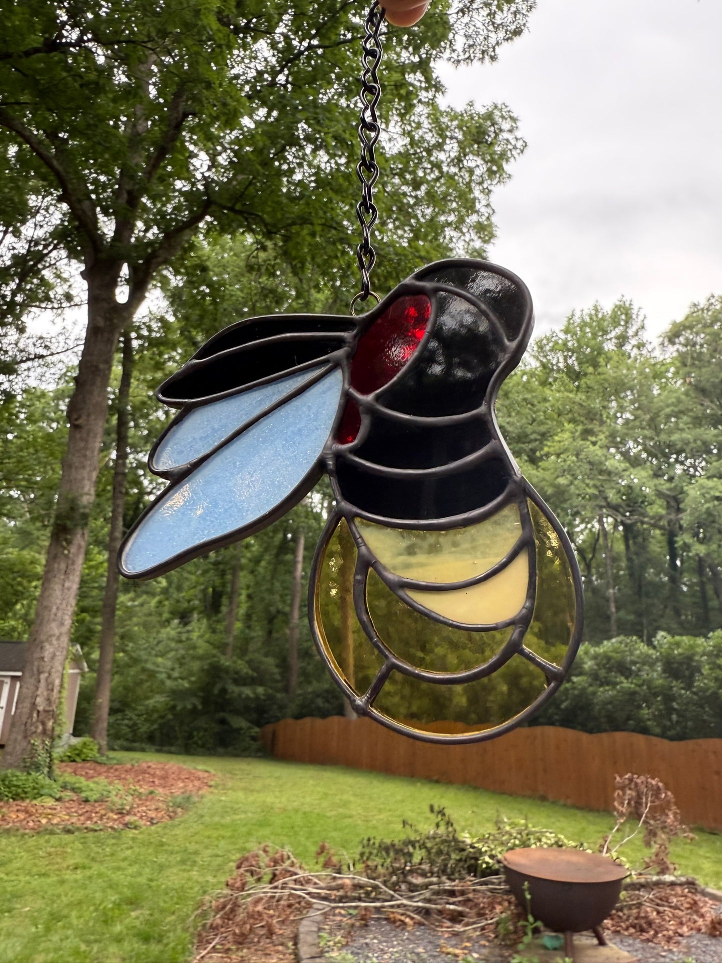 Lightning Bug Stained Glass Suncatcher
