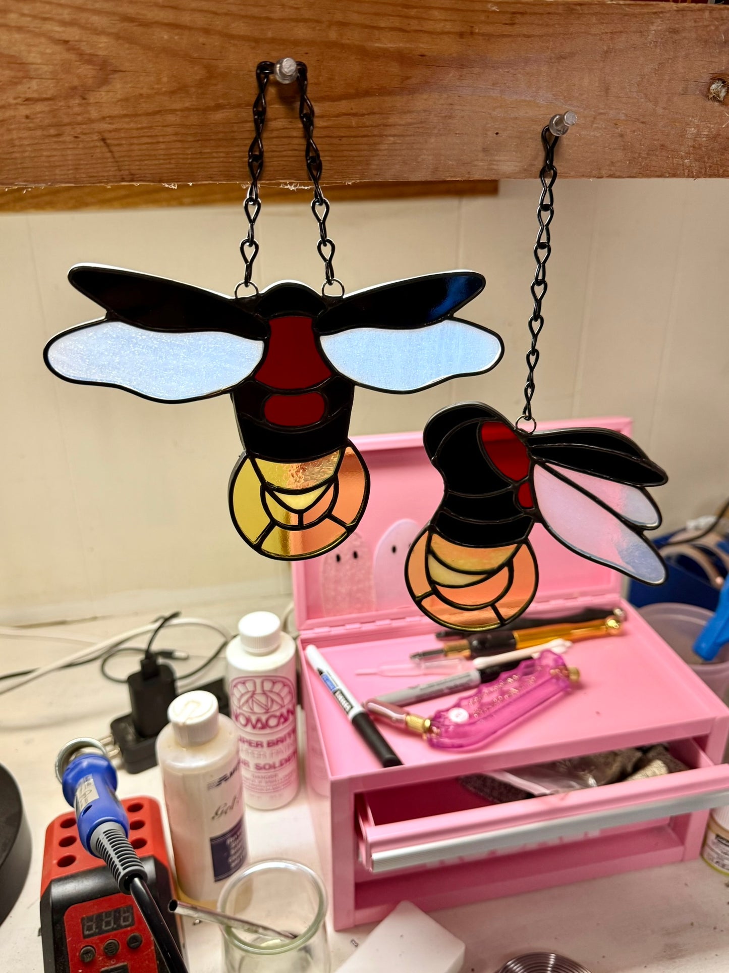 Lightning Bug Stained Glass Suncatcher